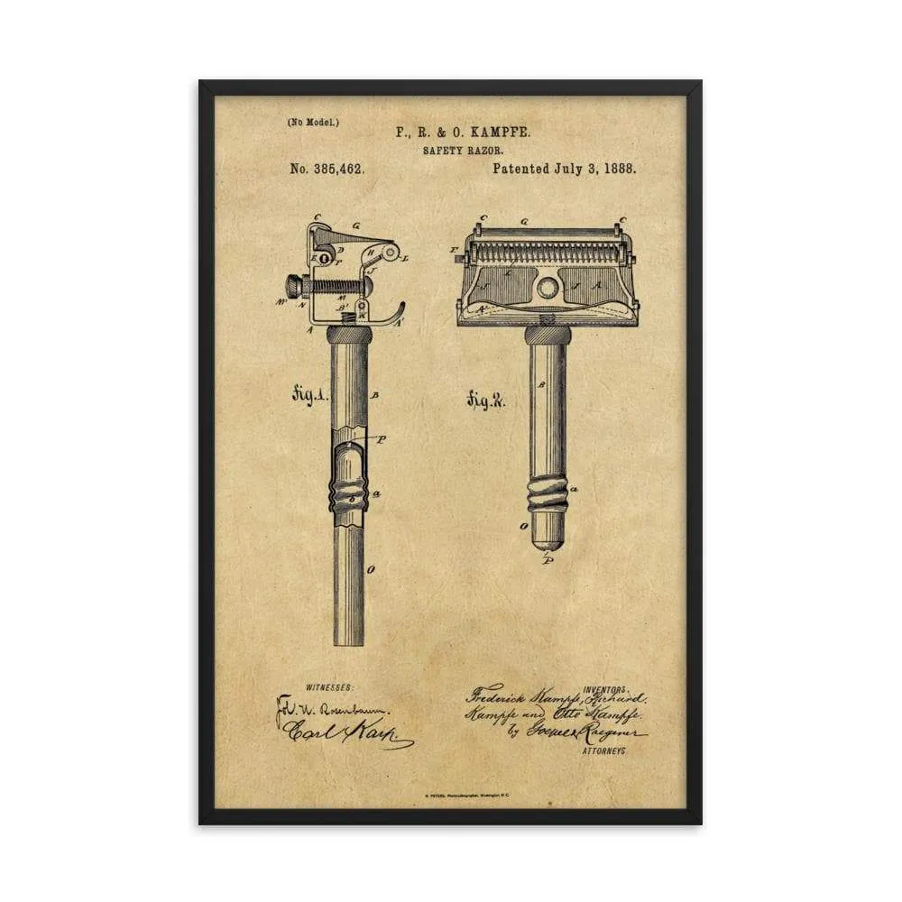 Kampfe Brothers Patent Drawing Framed Print