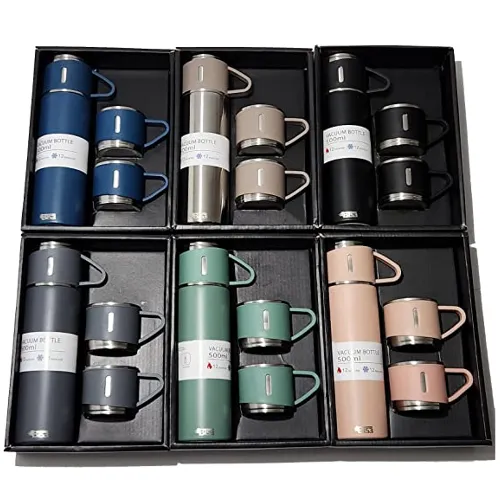 KD Vacuum Flask Gift Set Double Wall Stainless Steel, Business Gift, Travel Mug Cup Set, Thermos Bottle Vacuum Flask Set