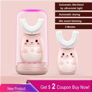 Kid Sonic Rechargeable Electric Toothbrush Automatic 360 degree toothbrush ultrasonic soft silicone electric children toothbrush