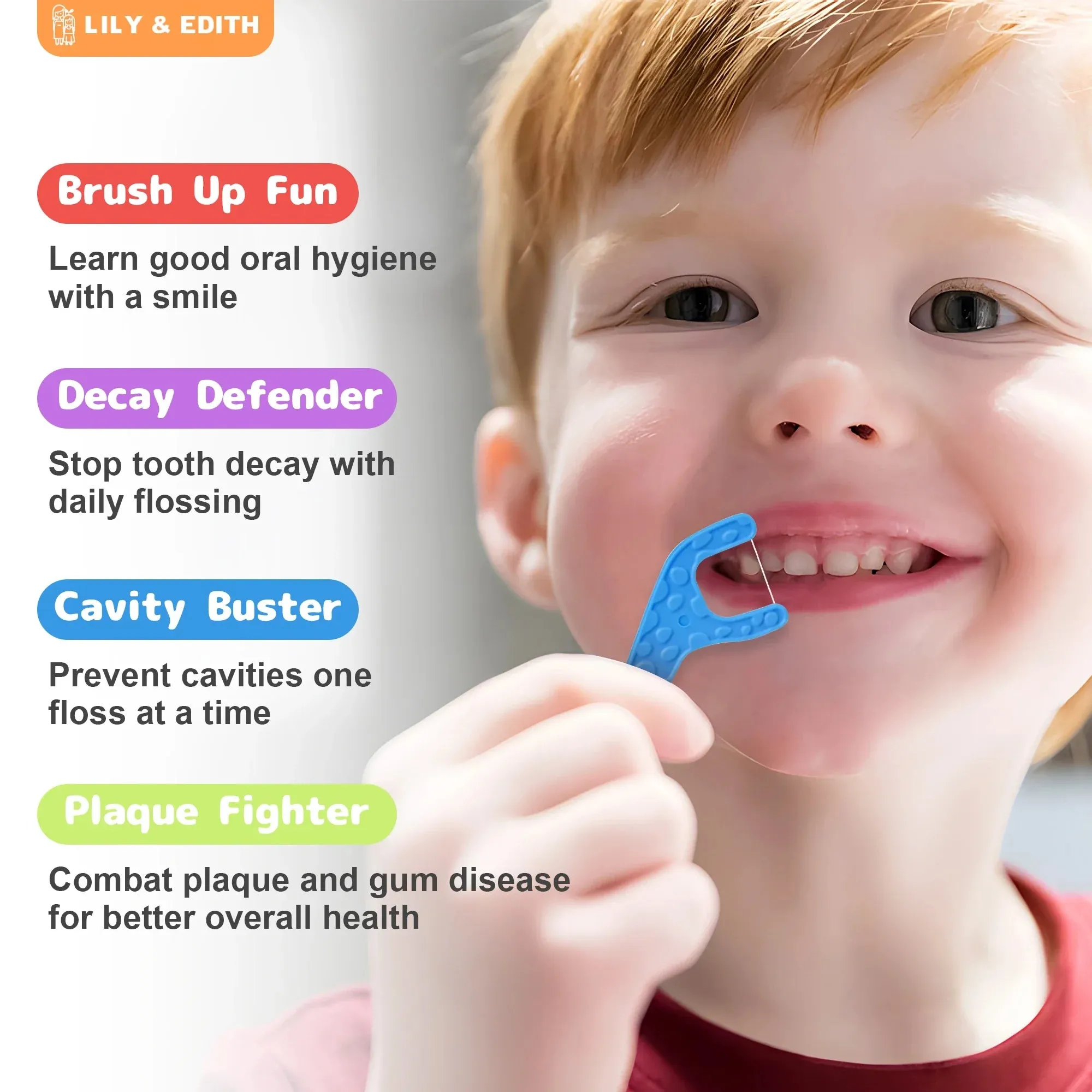 Kids Biodegradable Dental Floss Picks 200 Counts | Chocolate