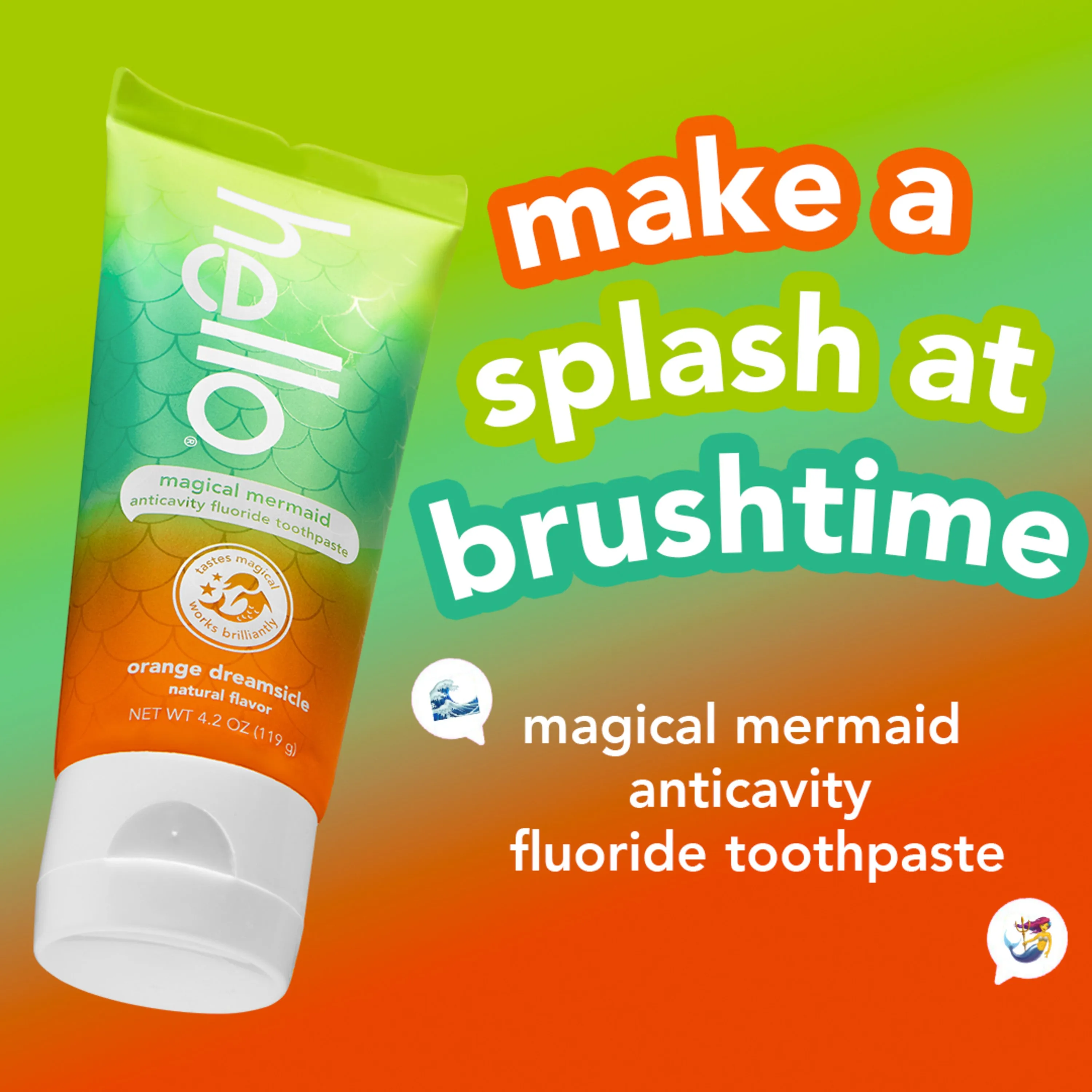 kids magical mermaid fluoride toothpaste