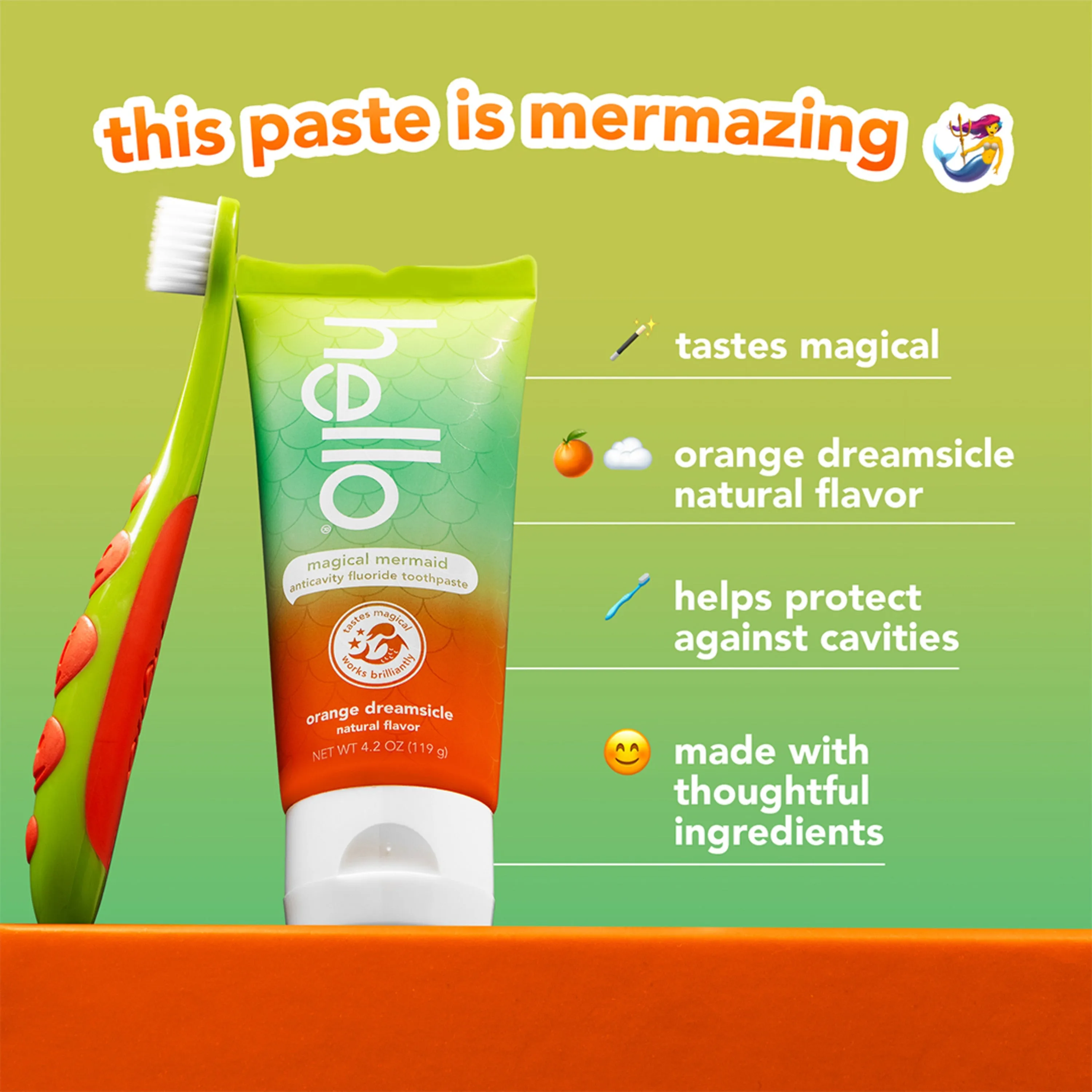 kids magical mermaid fluoride toothpaste