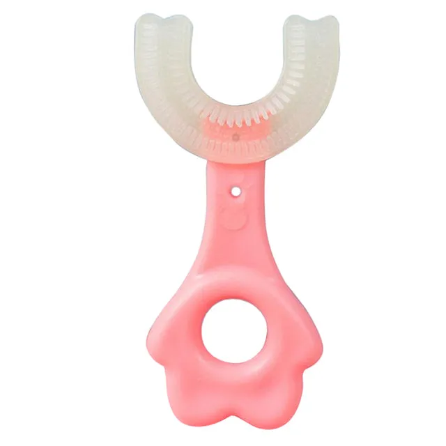 Kids Toothbrush U-Shape 360 Degree Infant Teether Baby Toothbrush Children Silicone Brush For Toddlers Oral Care Cleaning