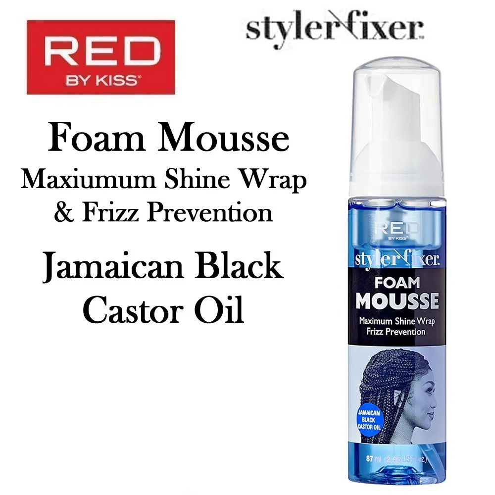 KISS "Styler/Fixer" Foam Mousse, Jamaican Black Castor Oil, 8.7 oz (SFM02)