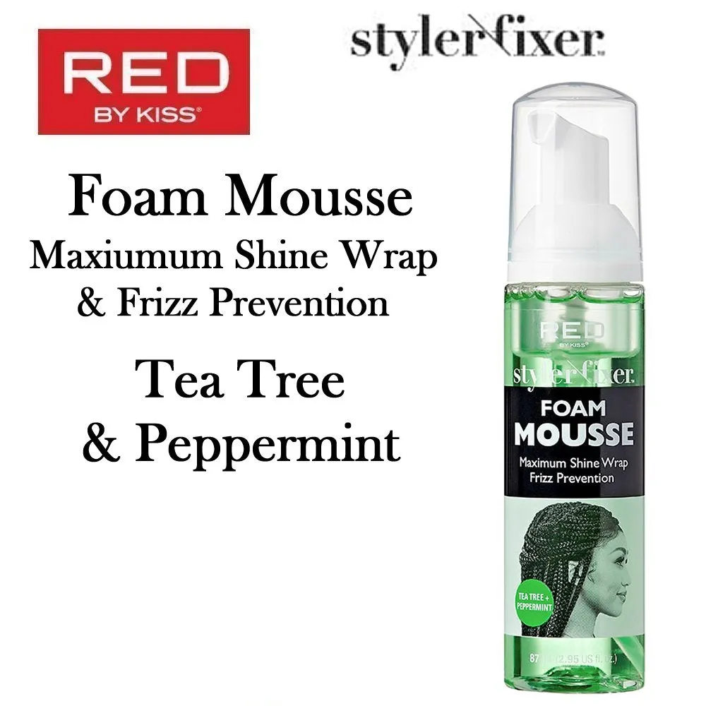 KISS "Styler/Fixer" Foam Mousse, Tea Tree & Peppermint, 8.7 oz (SFM05)
