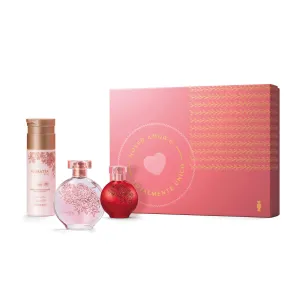 Kit Gift Floratta: Rose Deodorant Cologne 75ml   Moisturizing Lotion 200ml   Red Deodorant Cologne 30ml - o Boticario