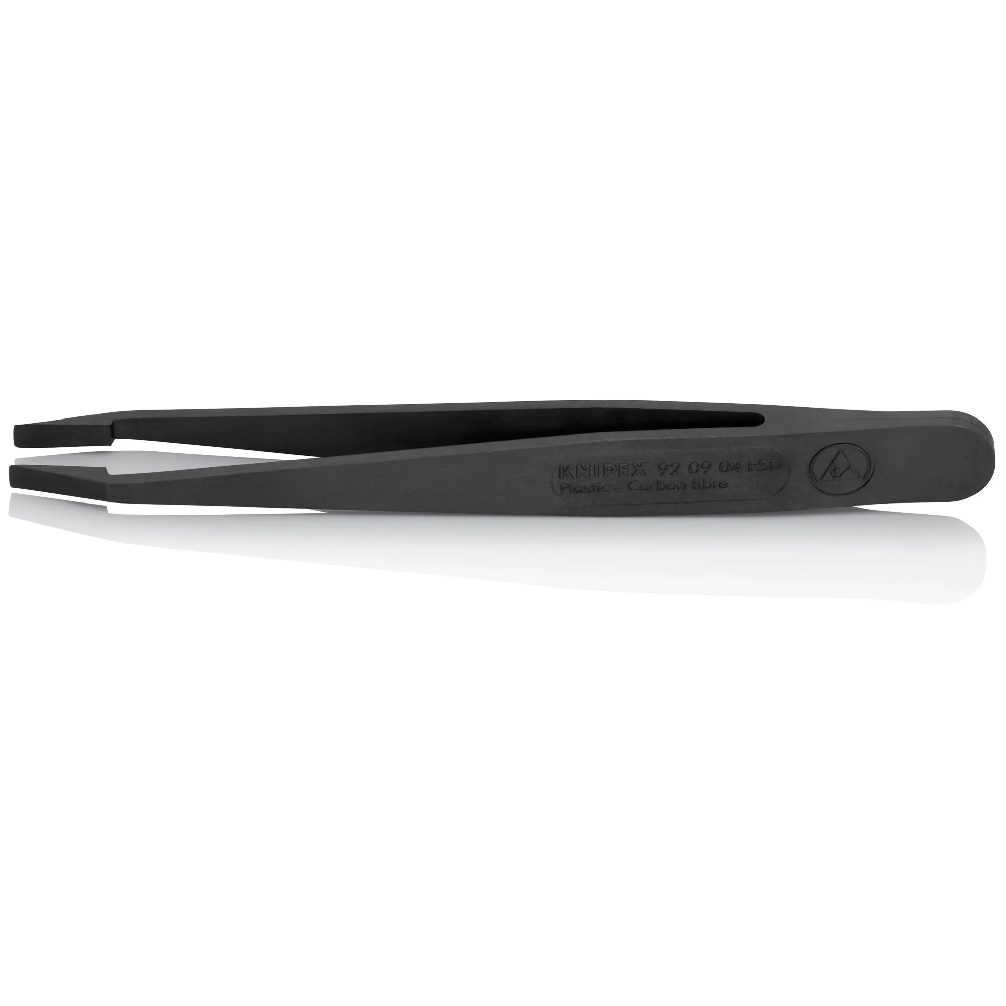 Knipex 92 09 04 ESD 4 1/2" Plastic Gripping Tweezers-Blunt Tips-ESD
