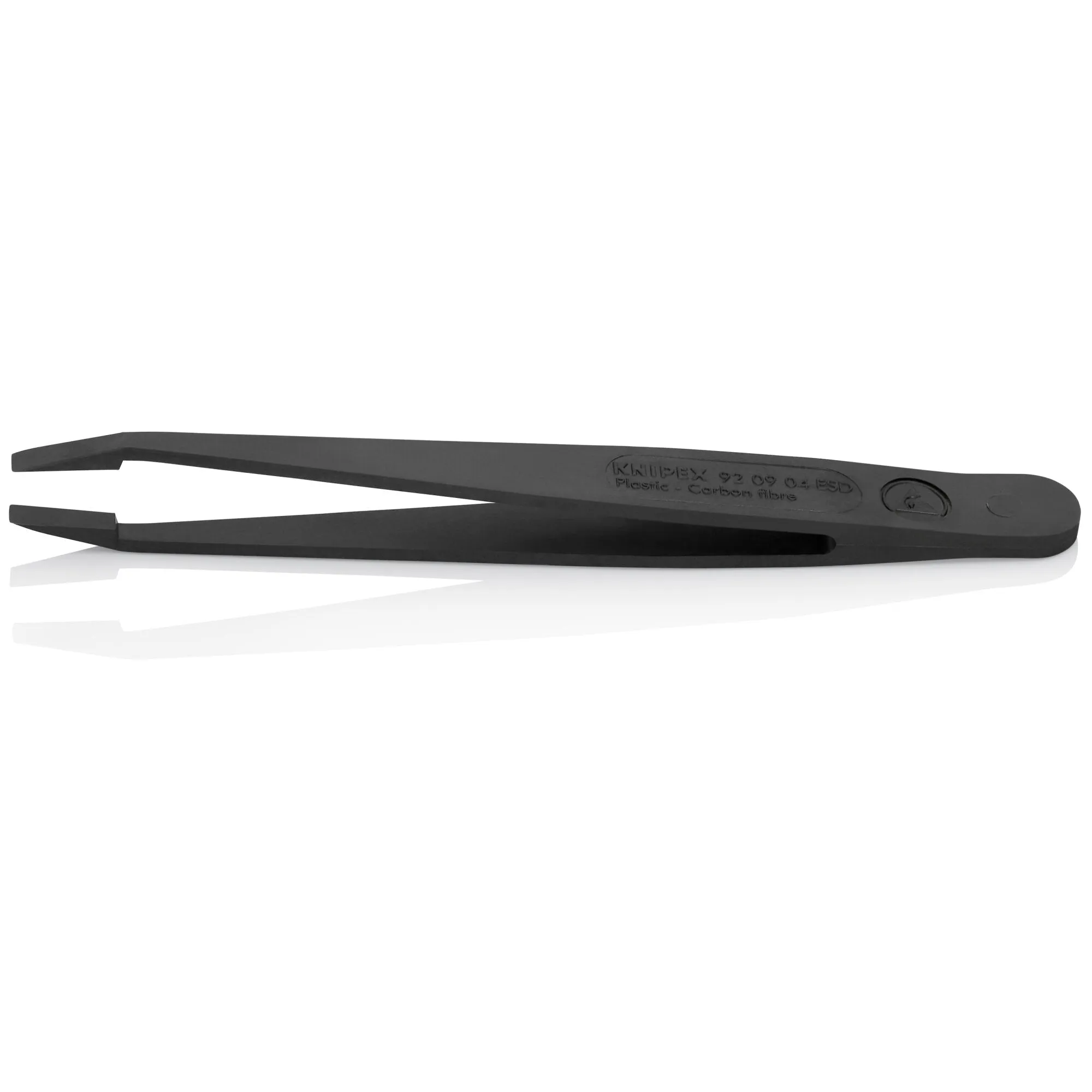 Knipex 92 09 04 ESD 4 1/2" Plastic Gripping Tweezers-Blunt Tips-ESD
