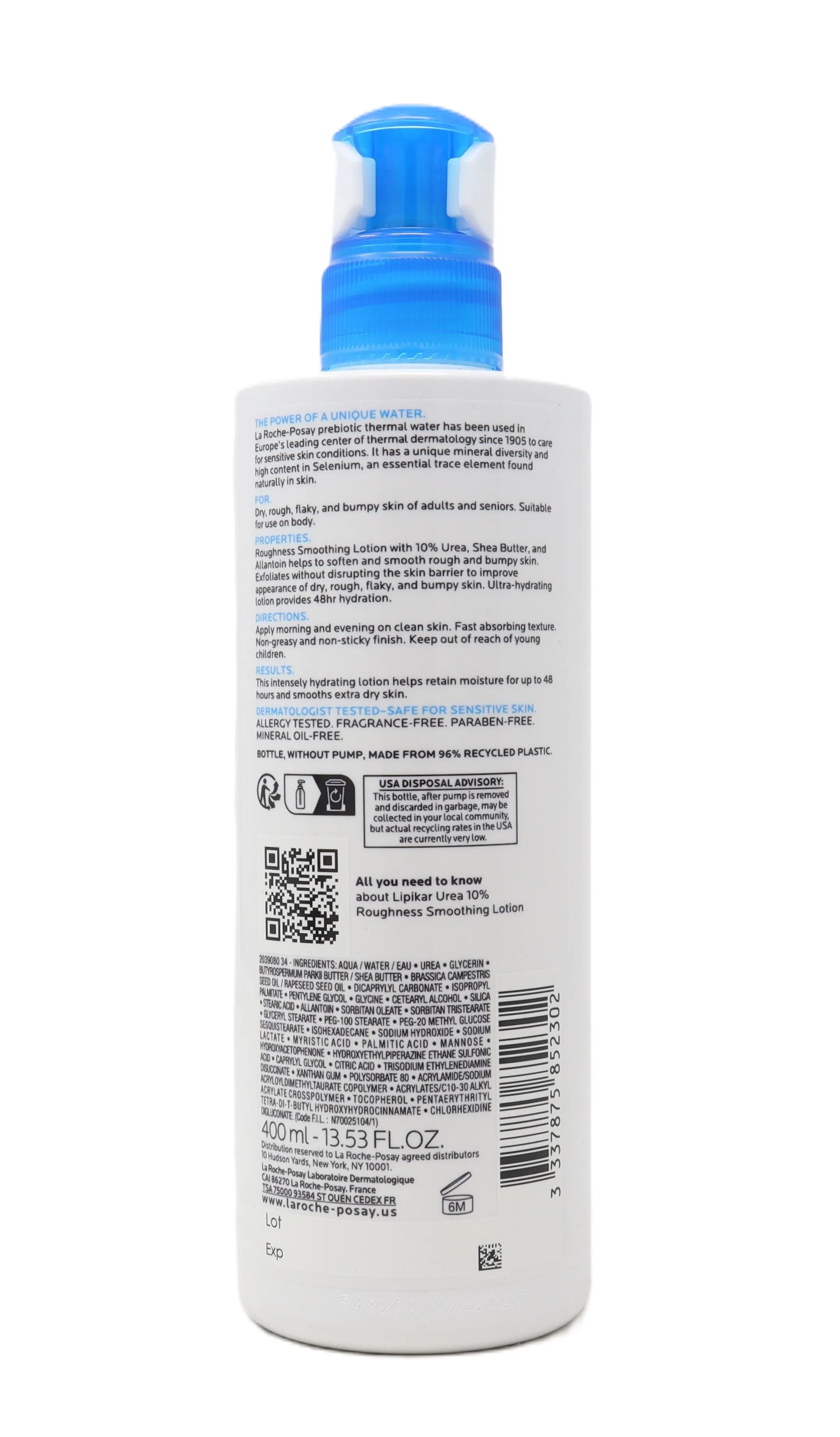 La Roche-Posay Lipikar Urea 10% Roughness Smoothing Body Lotion 13.52oz  New