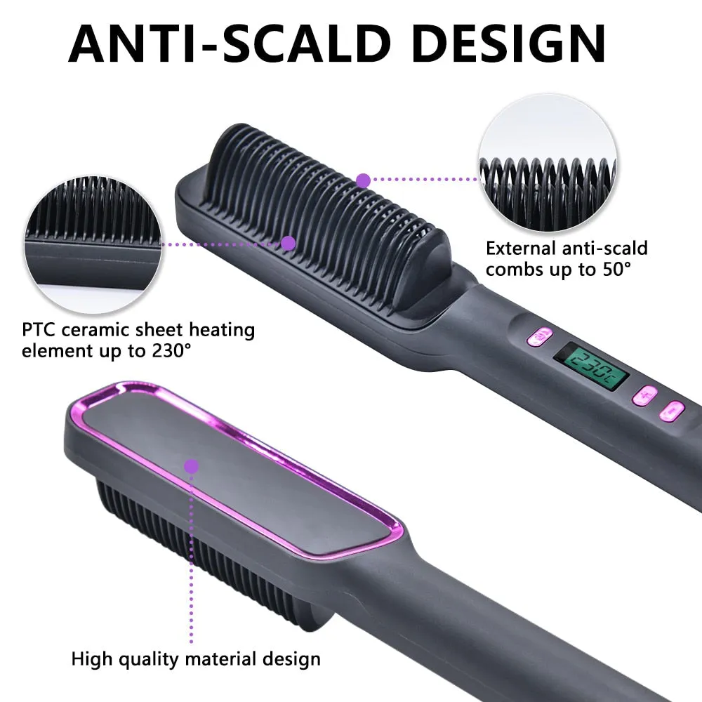 Lady Glams Electric Hot Comb Multi-functional Straight Hair Straightener Comb