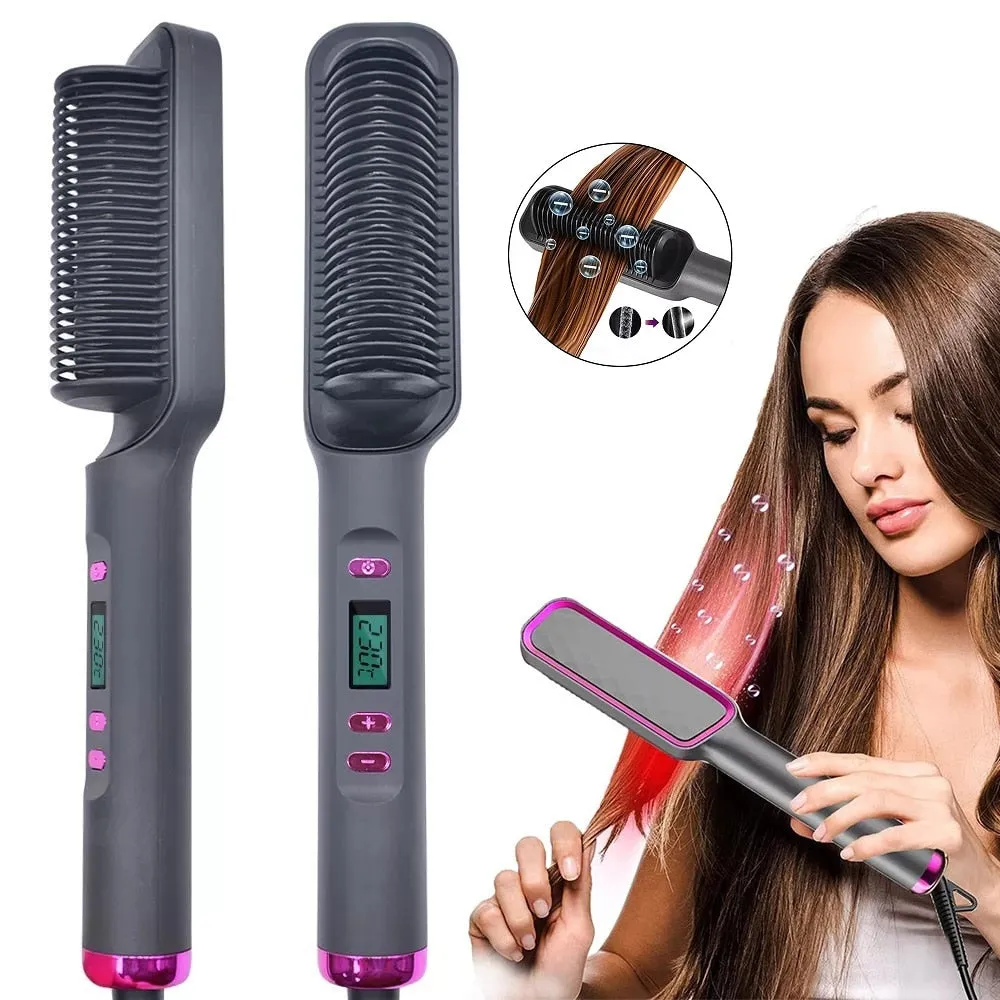 Lady Glams Electric Hot Comb Multi-functional Straight Hair Straightener Comb