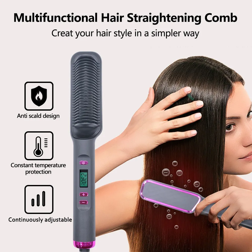 Lady Glams Electric Hot Comb Multi-functional Straight Hair Straightener Comb