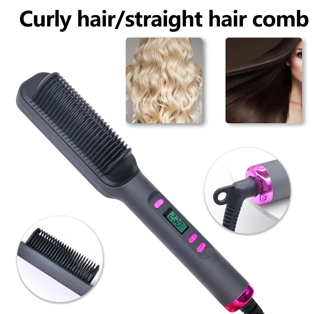 Lady Glams Electric Hot Comb Multi-functional Straight Hair Straightener Comb