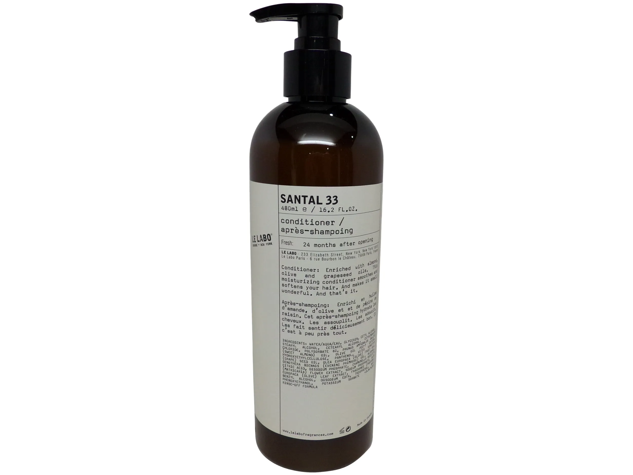 Le Labo Santal 33 Shampoo & Conditioner lot of 2 (1 of each) 16.2oz Pump Bottles.