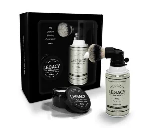 Legacy Shave The Ultimate Shaving Experience - World's 1st Shaving Can Brush Attached to a Can of Premium Shaving Cream w/Aloe works with all razors even Straight, Double Edge - Giftable (Black)