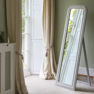 Light Grey Vintage Standing Mirror - 165 cm