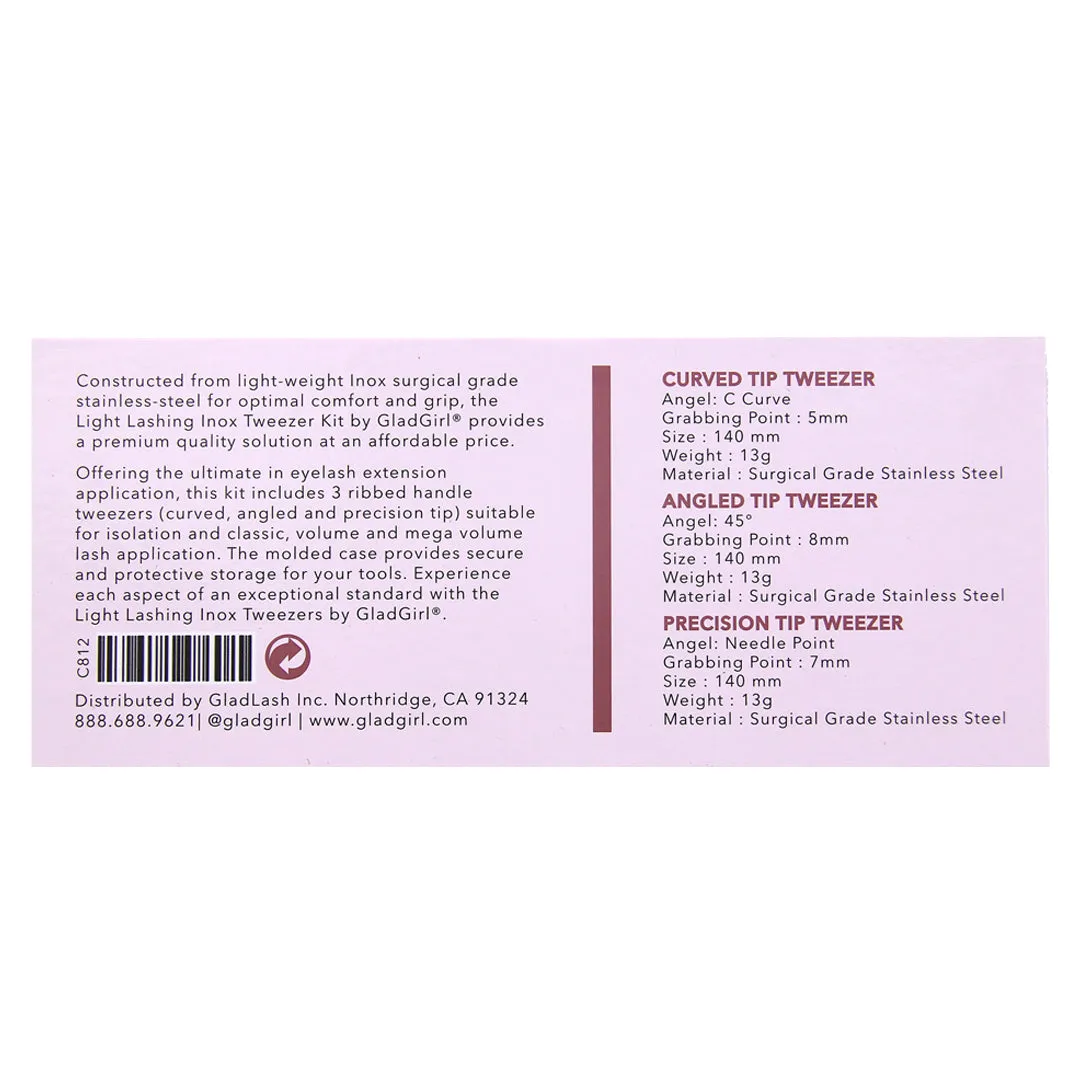 Light Lashing Inox - Eyelash Extension Tweezer Kit
