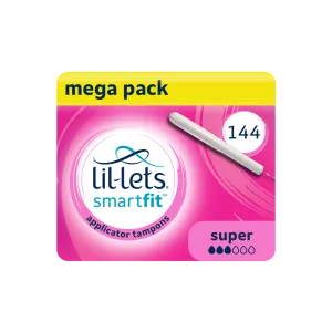 Lil-Lets Cardboard Super Applicator Tampons - Mega Pack x 144 Tampons