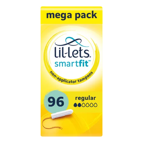 Lil-Lets Non-Applicator Regular Tampons - Mega pack x 96 - Light to Medium Flow