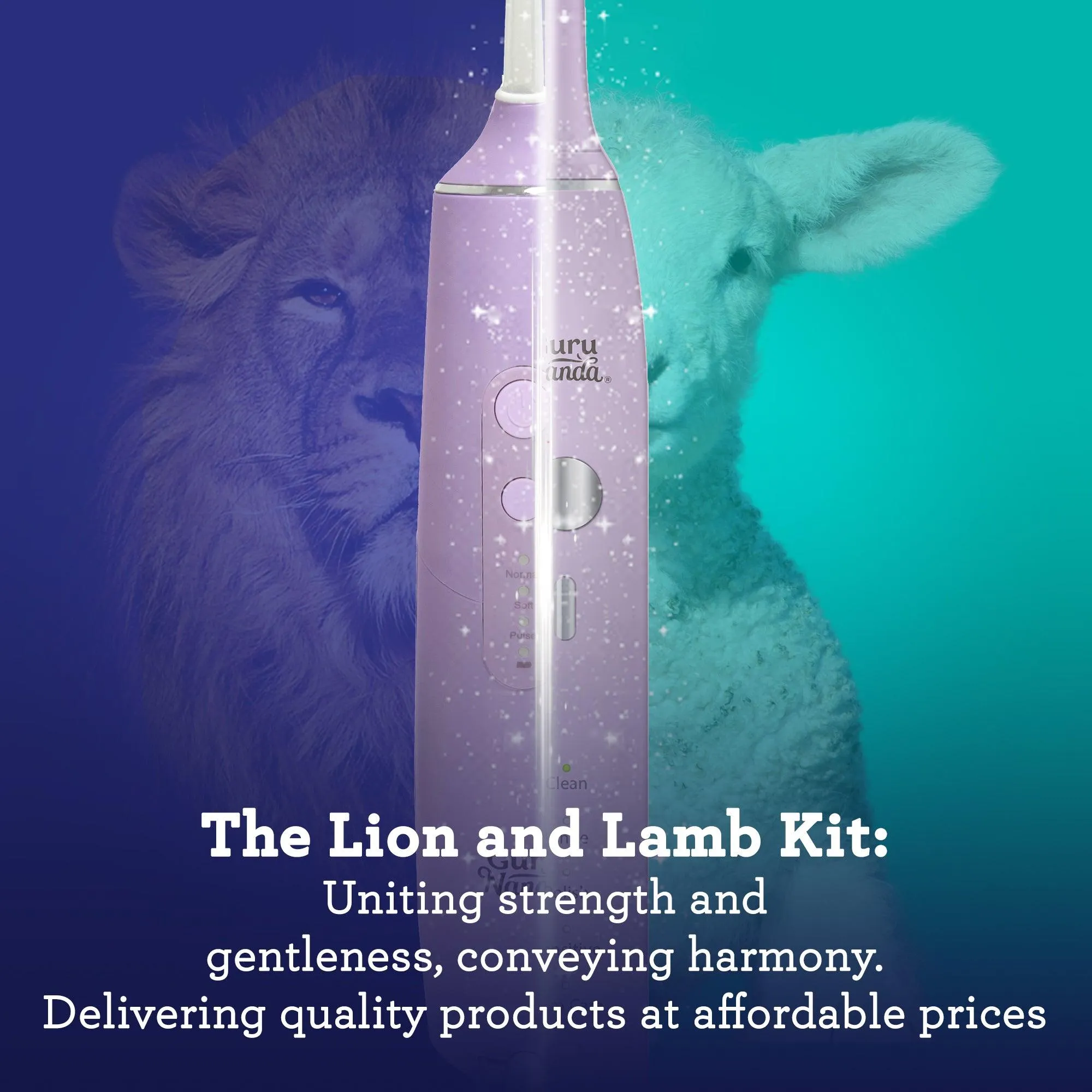 Lion & Lamb Kit - Portable Water Flosser and Sonic Toothbrush - Lavender