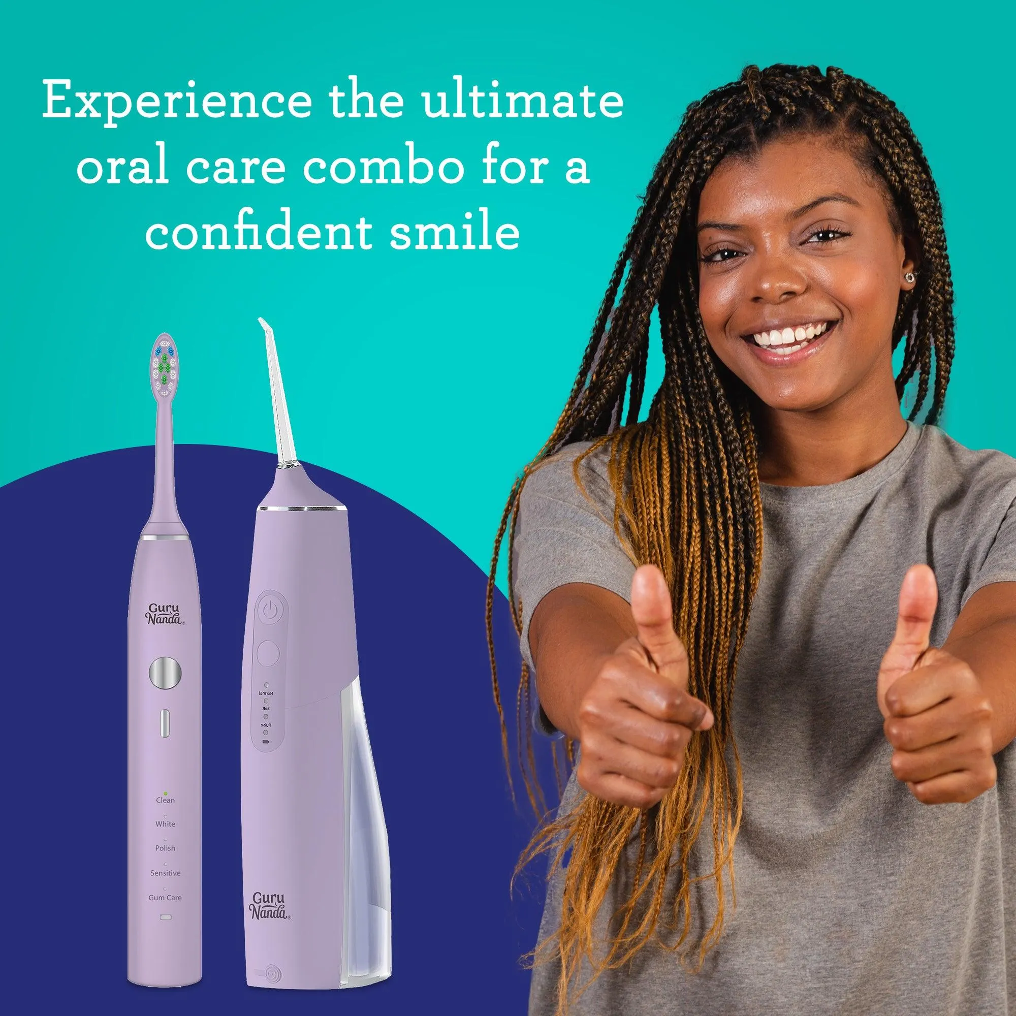 Lion & Lamb Kit - Portable Water Flosser and Sonic Toothbrush - Lavender