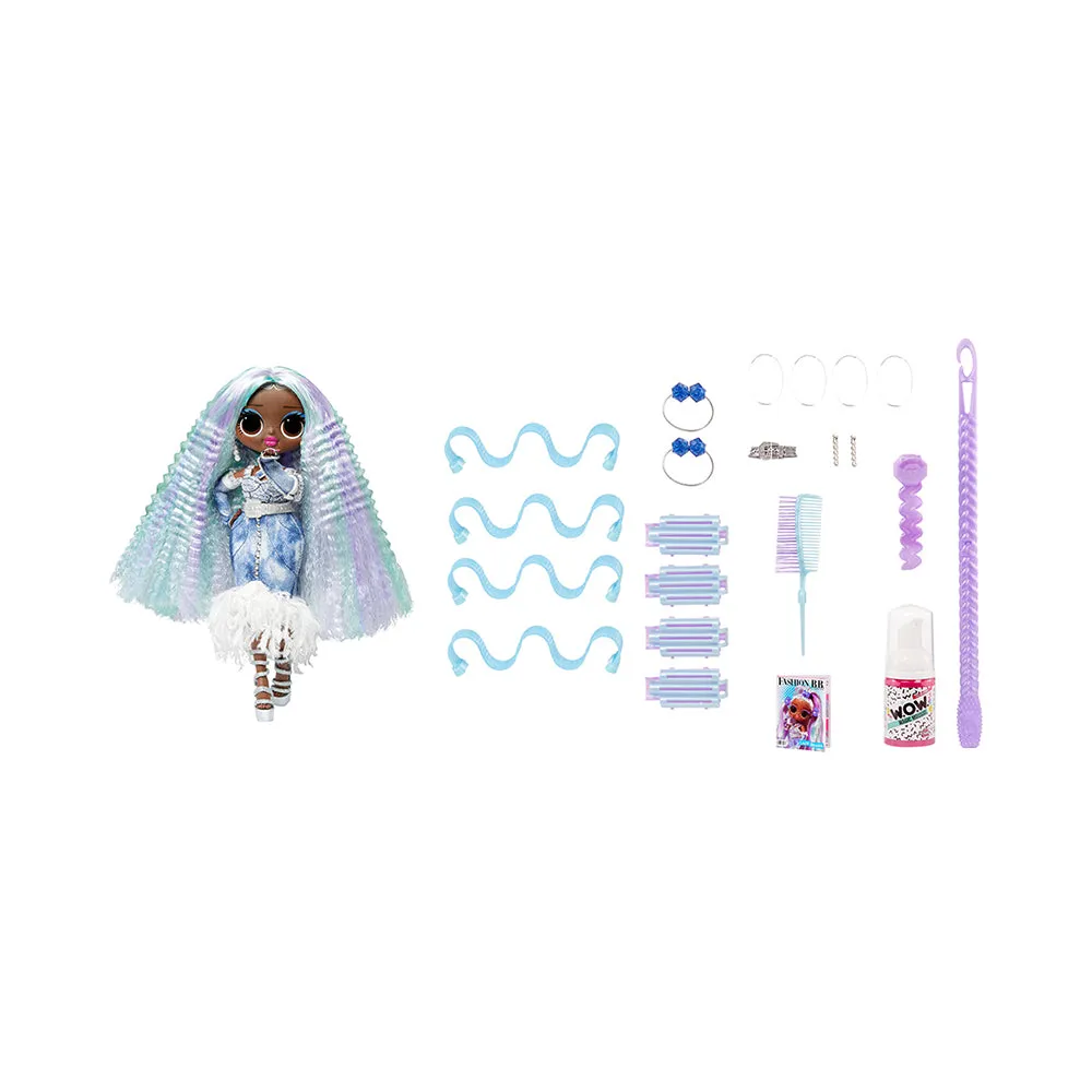 LOL Surprise OMG Fashion Show Hair Edition Lady Braids Fashion Doll with Magic Mousse