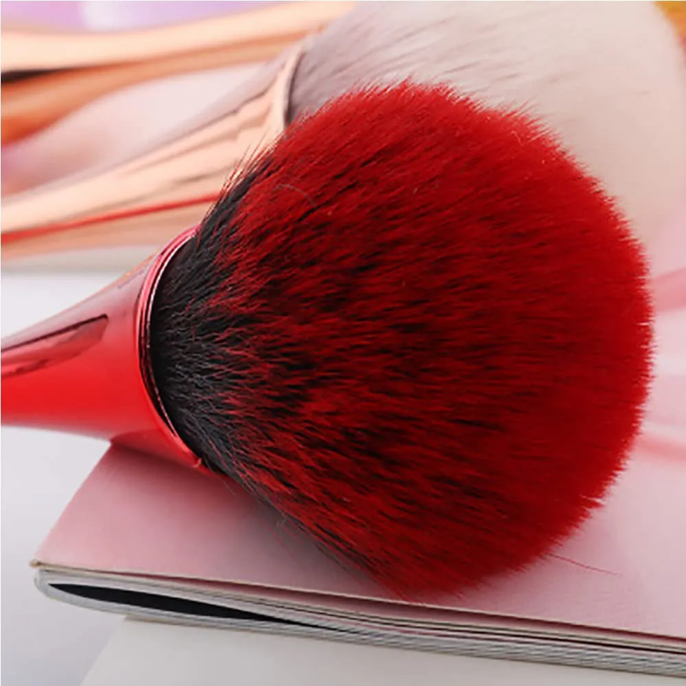 Loose Powder Makeup BrushMakeup Brush Soft Hair Mini Small Waist Makeup Brush Portable Loose Powder Brush Blush Brush Professional Cosmetics Beauty Makeup Special Soft Black Bottom Red Hair (rose gold