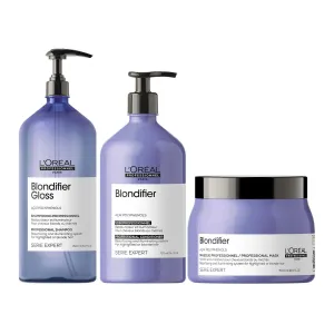L'Oréal Professionnel Serie Expert Blondifier Gloss Shampoo, Conditioner & Mask Trio Pack Large