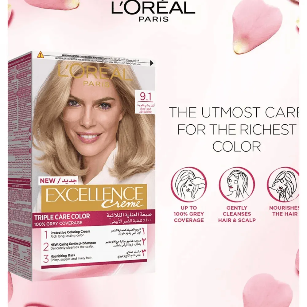 L'Oreal Paris Excellence Hair Color - 9.1 Very Light Ash Blonde