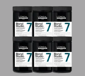 L'Oreal Professionnel Blond Studio Multi Techniques 7 Clay Lightening Powder x 6 Value Pack