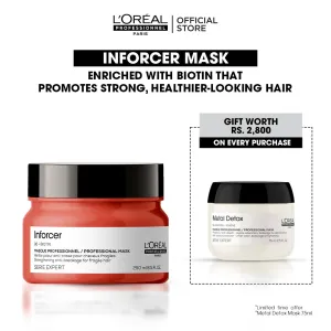 Loreal Professionnel Serie Expert Inforcer Mask - 250ml   Free Metal Detox Mask - 75ml