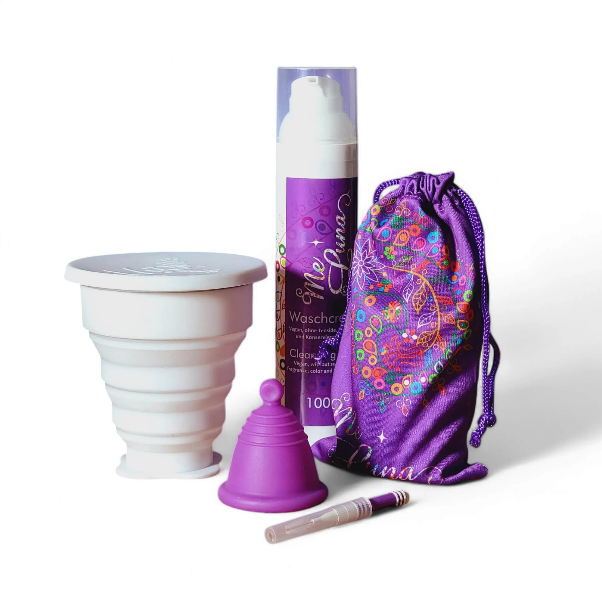 Low Cervix PURPLE Menstrual Cup Kit - Microwave Disinfection