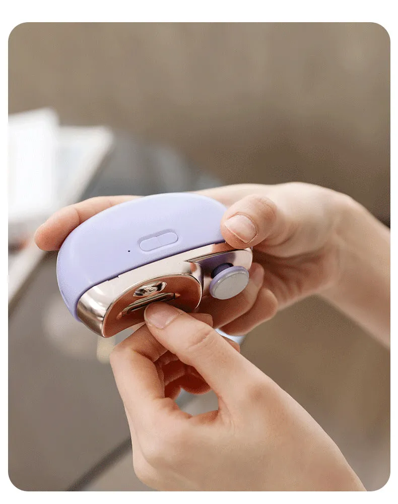 Low Noise Rechargeable 2 in 1 Electric Nail Clipper With LED Light For Suitable for All Ages Nail File Trimmer Grooming Kit