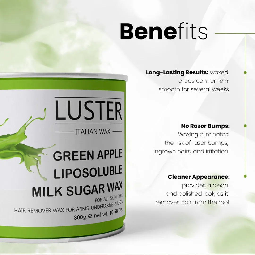 Luster Green Apple Hair Removal Hot Wax - 300ml
