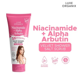 Luxe Organix Niacinamide   Alpha Arbutin Velvet Shower Salt Scrub - 320g