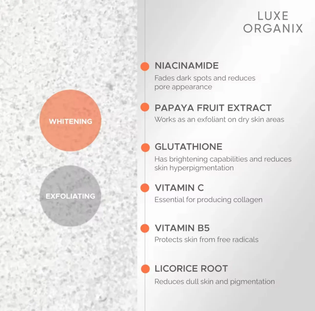 Luxe Organix - Niacinamide   Papaya Gluta Velvet Salt Scrub 300G ( Orange Pouch )