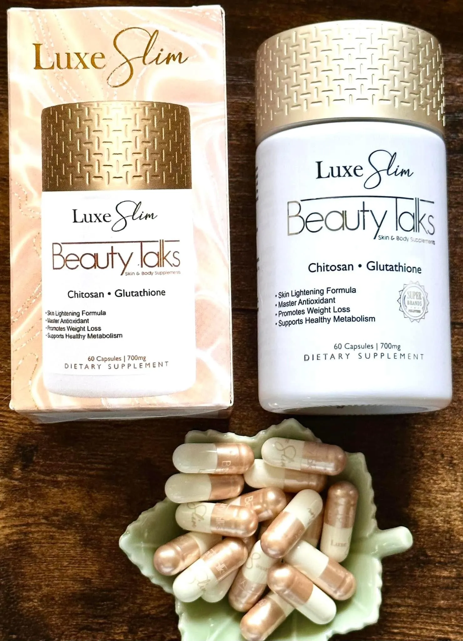 Luxe Skin  - Beauty Talks Skin and Body Supplements - Chitosan Glutathione 60 Capsules