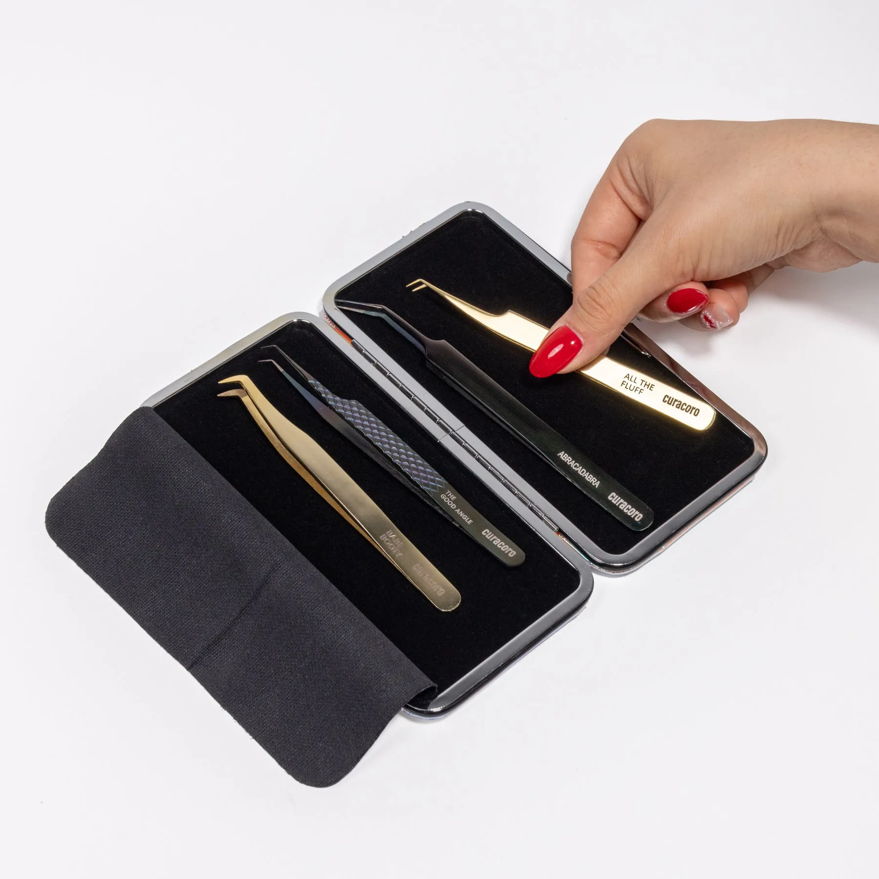 Magnetic tweezer case (pink pearl)