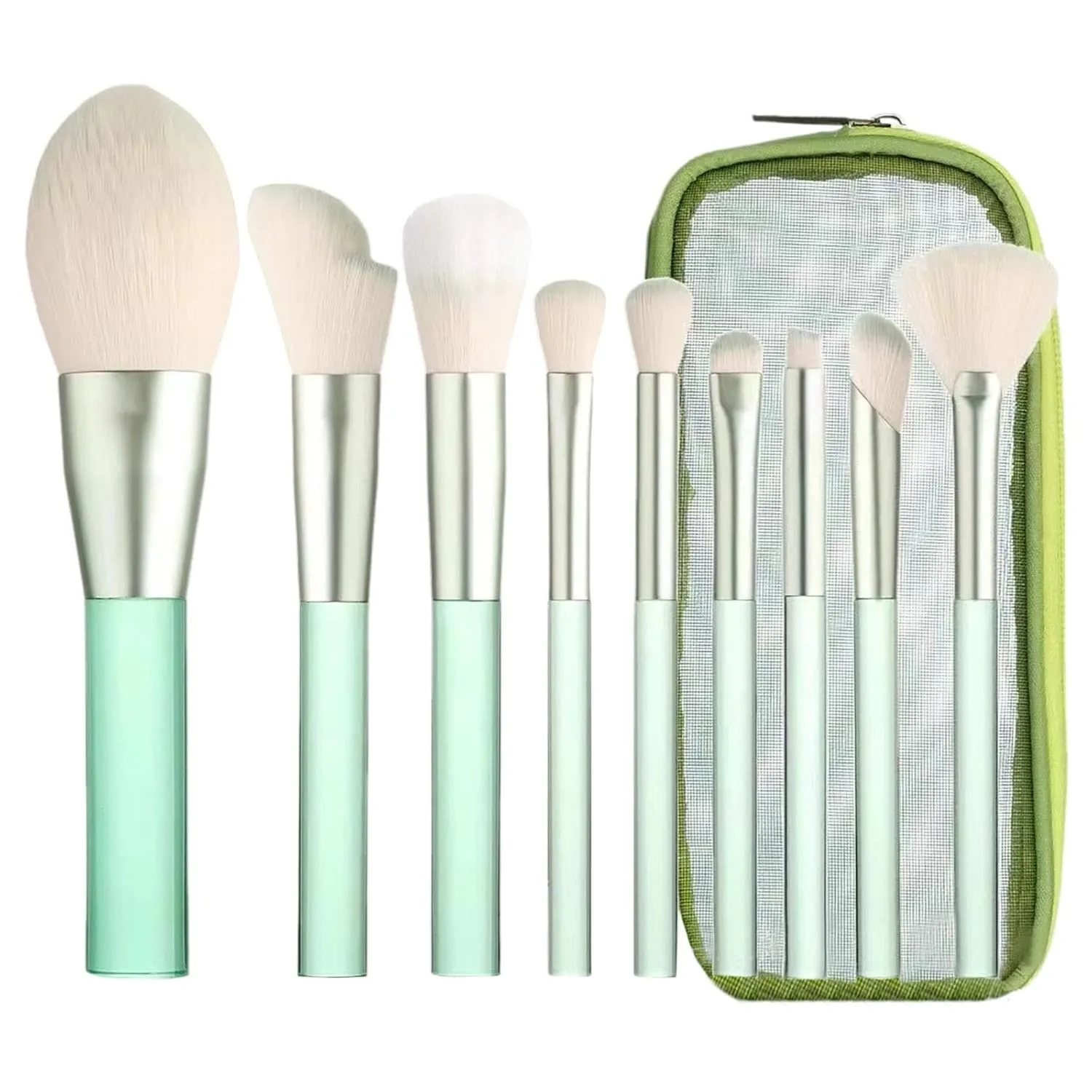 Makeup Brush Set with Organizer Bag, 9 Pcs Premium Synthetic Powder Foundation Brush,Eyeliner Blending Eyeshadow Contour Concealer Brushes,Gifts for Women