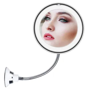 Makeup Mirror Lights with Gooseneck Mirror, 10x Magnifying