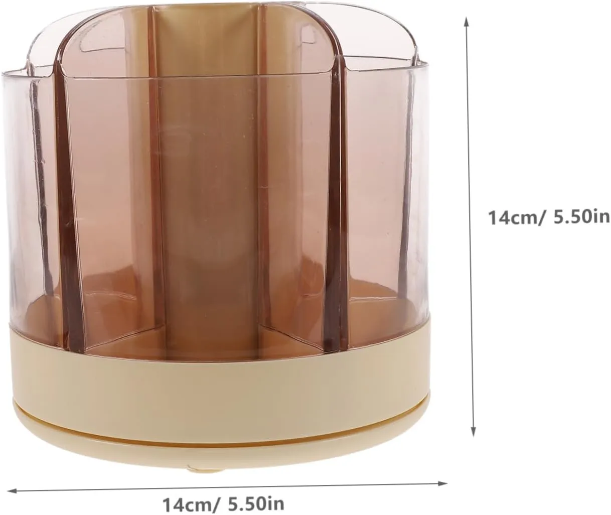 Makeup Organizer Rotating Design Compartment Cosmetic Storage Case for Brushes Loose Powder Accessories Dustproof Vanity Desktop Holder Lemon