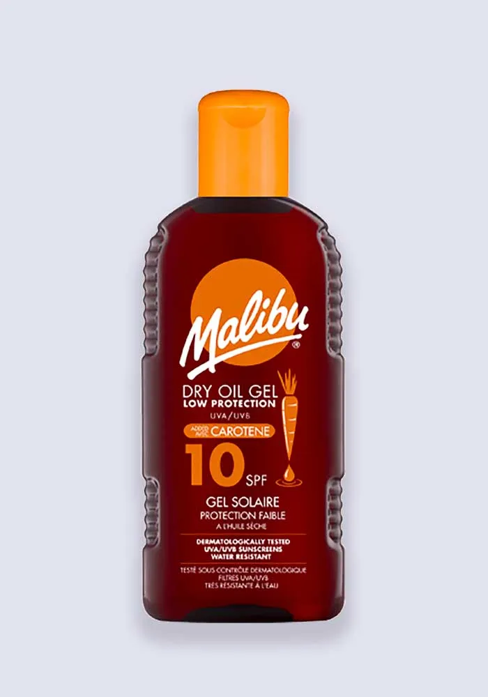 Malibu Dry Carrot Oil Gel  Water Resistant Added Carotene SPF 10 200ml