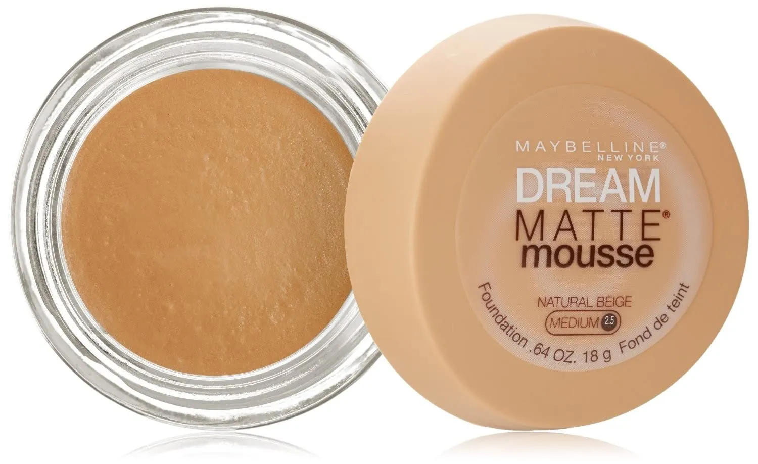 Maybelline New York Dream Matte Mousse Foundation, Natural Beige, 0.64 oz.