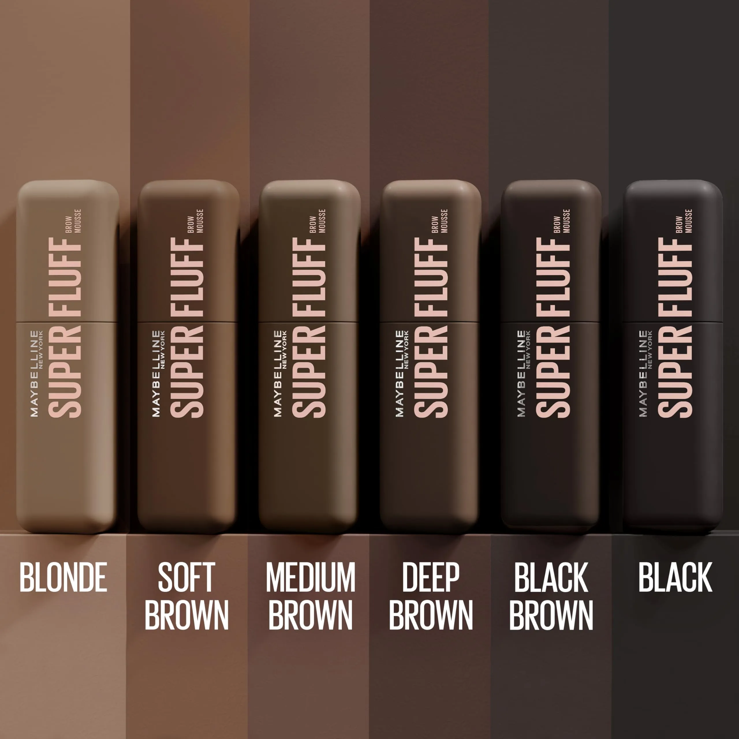 Maybelline New York Superfluff Brow Mousse, All-Day Wear, Full Brows, Airy Volumising Mousse, Soft Brown, 5ml