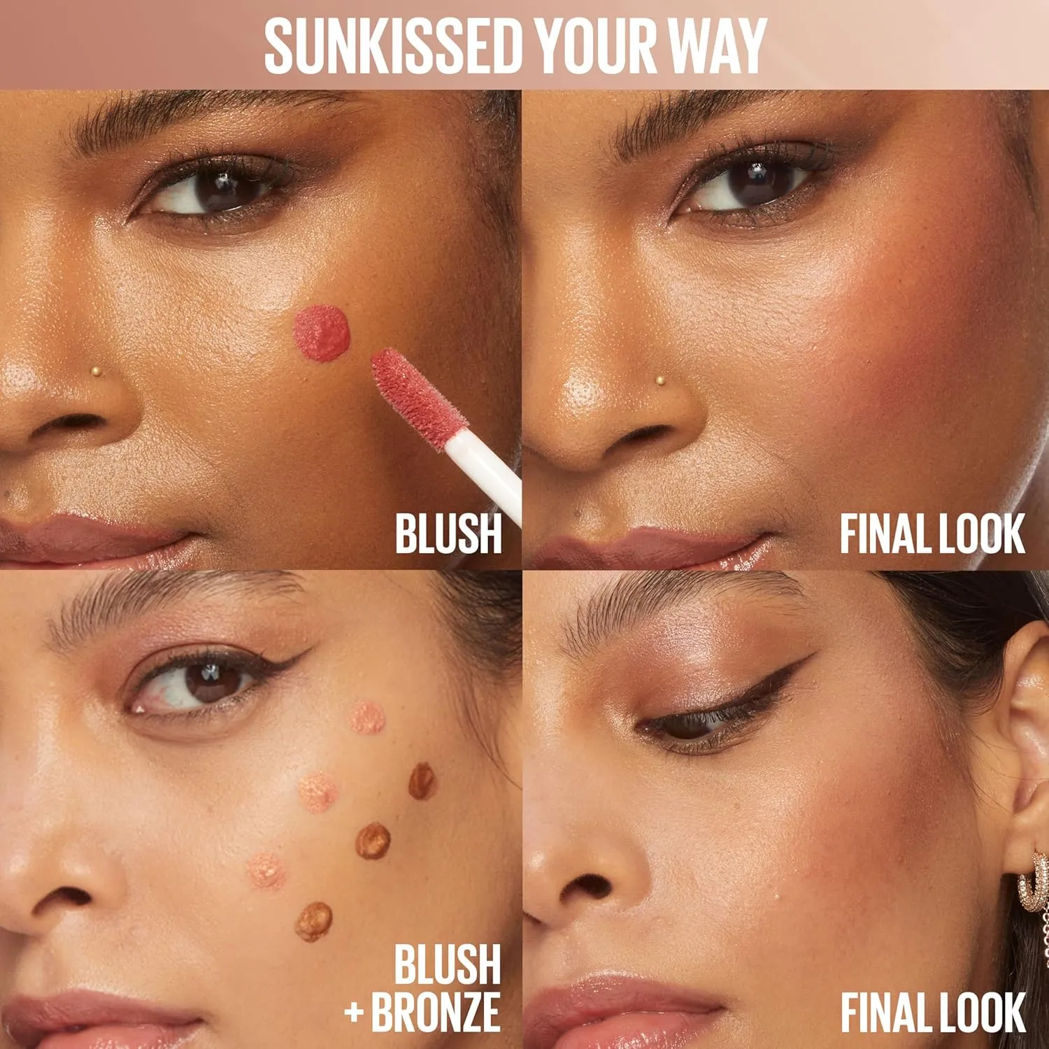 Maybelline Sunkisser Multi-Use Liquid Blush and Bronzer, Blendable, Longwear, Glowy Make Up, Electric Bronze, 1 Count