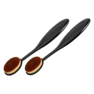 MERRYHAPY 2pcs Natural Makeup Look Synthetic Fiber Makeup Brush Flat Foundation Concealer Blending Brush for Liquid Loose Powder