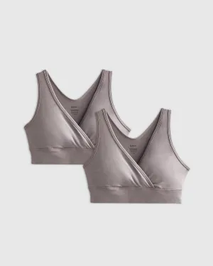 Micromodal Crossover Maternity & Postpartum Bralette (2-Pack)