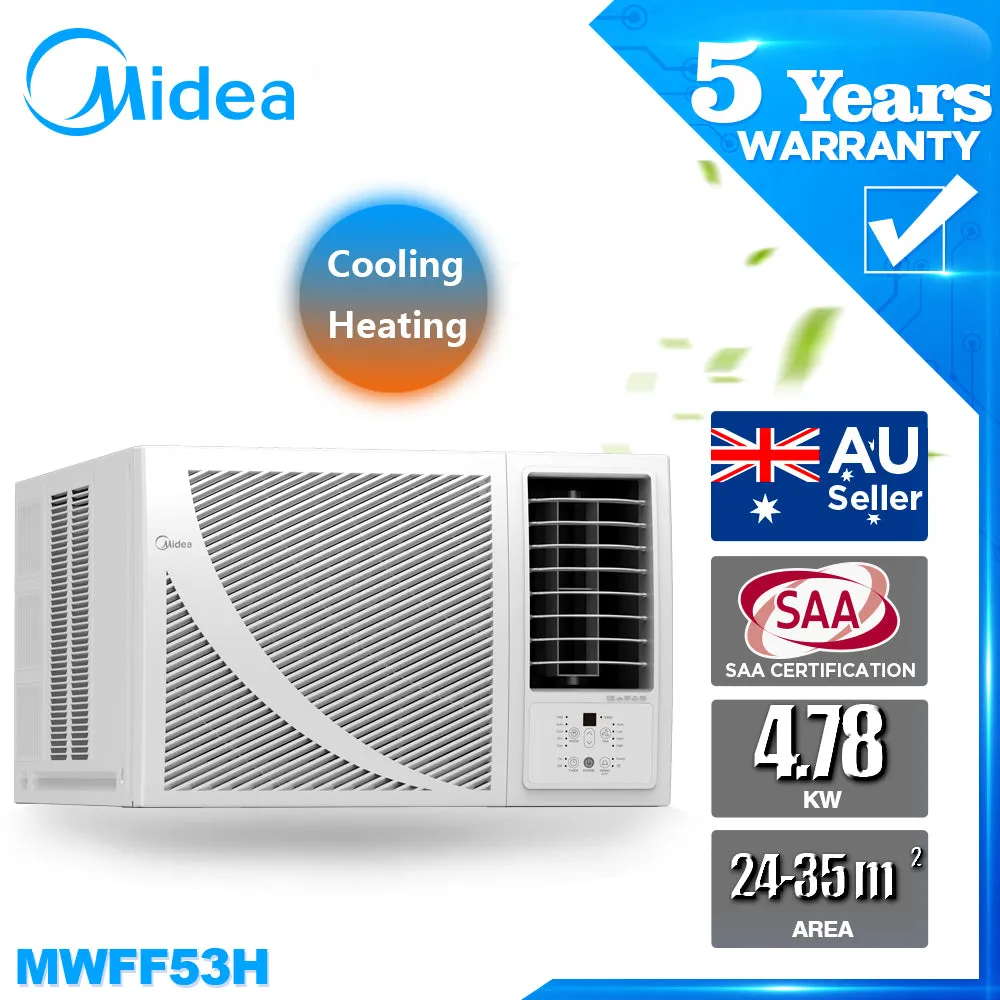 Midea Window Air Conditioner R32 AC  Refrigerated Windows Box Heating and Cooling MWFF39H Cooling 3.9 kW Heating 3.5 KW / MWFF53H Cooling 5.4 kW Heating 4.78 kW