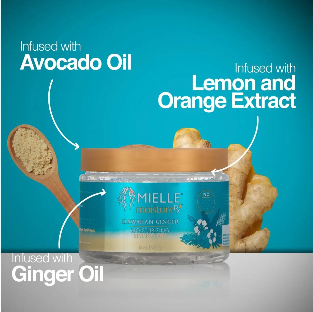MIELLE ORGANICS- MOISTURE RX HAWAIIAN GINGER STYLING GEL