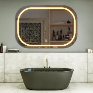 Modern Design LED Curved Rectangle Bathroom Mirror